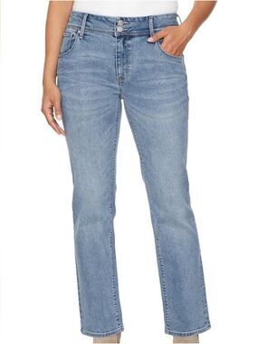 HUDSON JEANS SLIM STRAIGHT LEG JEANS DOUBLE BUTTON WAIST SIZE 16 STRETCH